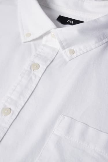 Men - Oxford shirt - regular fit - button-down collar - white