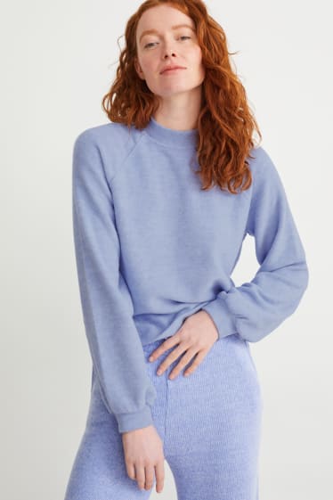 Damen - Basic-Sweatshirt - hellblau