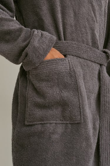 Men - Terry cloth bathrobe - gray-brown
