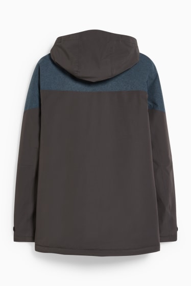 Hommes - Veste de sport à capuche - gris / turquoise