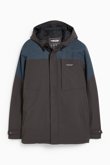 Men - Outdoor jacket with hood - gray / turquoise