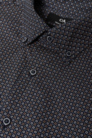 Uomo - Camicia business - regular fit - button down - facile da stirare - grigio / nero