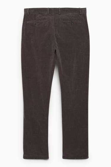 Uomo - Pantaloni chino in velluto - regular fit - stretch - LYCRA® - grigio-marrone