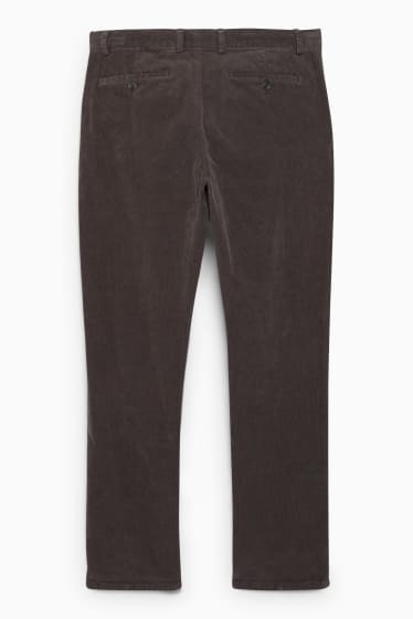 Hommes - Chino en velours côtelé - regular fit - matière extensible - LYCRA® - gris-marron