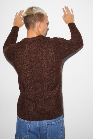 Mężczyźni - CLOCKHOUSE - sweter - ciemnobrązowy