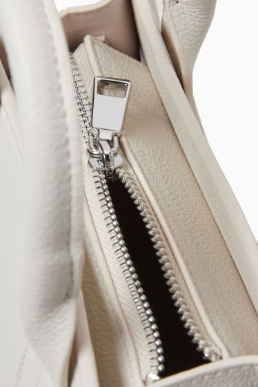 Dames - Kleine draagtas - imitatieleer - licht beige