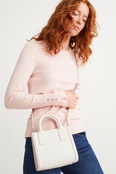 Dames - Kleine draagtas - imitatieleer - licht beige