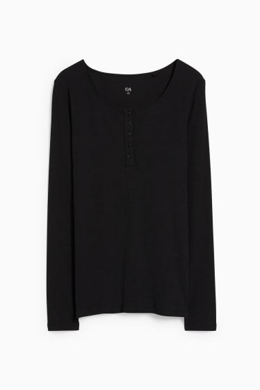 Women - Basic long sleeve top - black