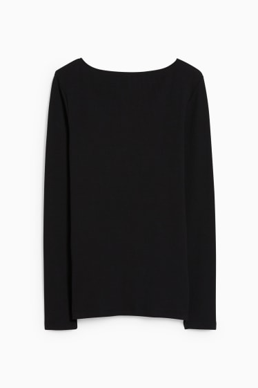 Women - Basic long sleeve top - black