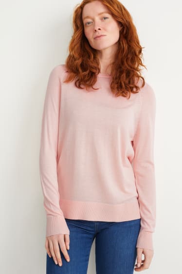 Damen - Basic-Pullover - rosa