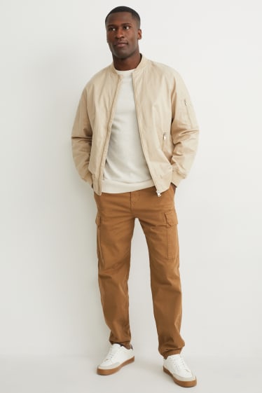 Hommes - Pantalon cargo - regular fit - marron clair