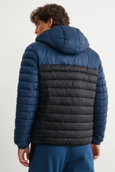 Hommes - Veste de sport à capuche - matière recyclée - bleu foncé