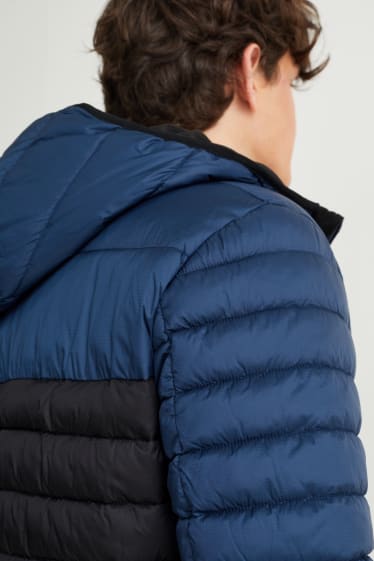 Hommes - Veste de sport à capuche - matière recyclée - bleu foncé