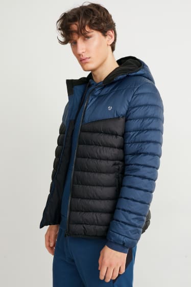 Men - Technical jacket with hood - recycled - dark blue