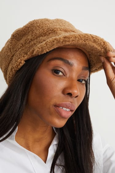 Femmes - Casquette en peluche - marron