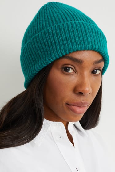 Women - Knitted hat - dark green