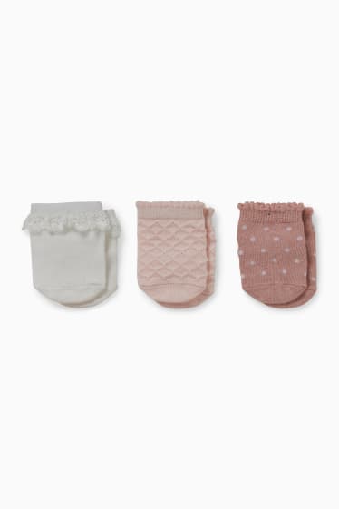 Baby Mädchen - Multipack 3er - Erstlings-Socken - rosa