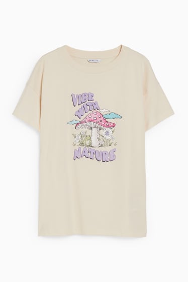 Donna - CLOCKHOUSE - t-shirt - beige chiaro