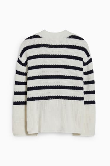 Women - Jumper - striped - cremewhite