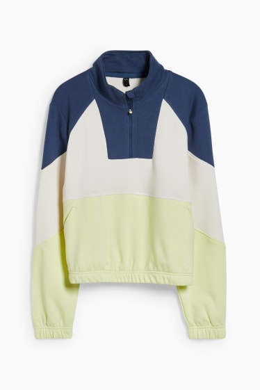 Damen - Funktions-Sweatshirt - blau / cremefarben