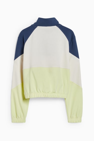 Damen - Funktions-Sweatshirt - blau / cremefarben