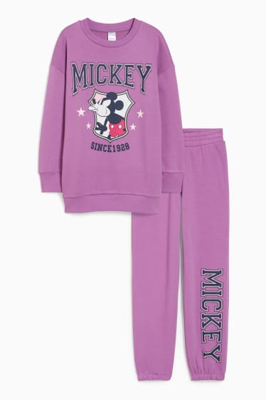 Bambine - Topolino - set - felpa e pantaloni sportivi - 2 pezzi - viola chiaro