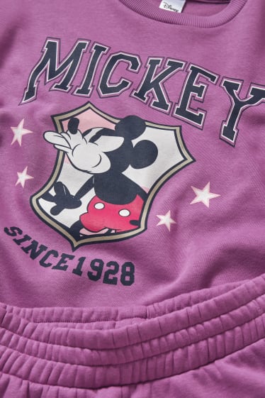 Bambine - Topolino - set - felpa e pantaloni sportivi - 2 pezzi - viola chiaro