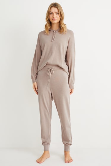 Femei - Pantaloni de pijama - gri-maro