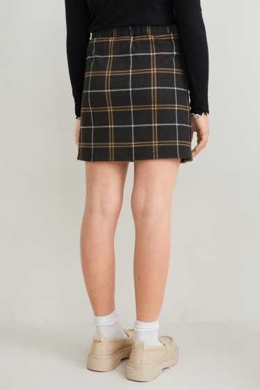 Children - Skirt - check - black