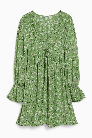 Donna - CLOCKHOUSE - vestito - a fiori - verde chiaro
