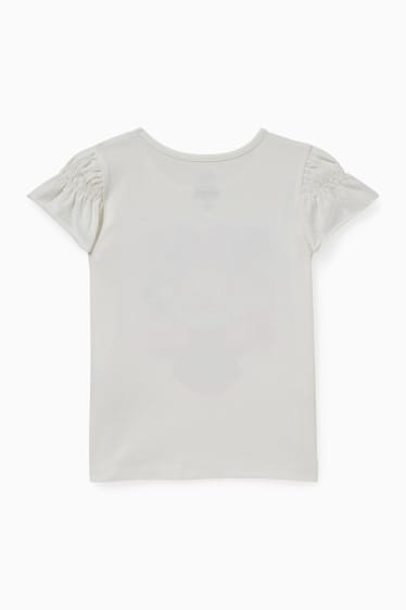 Copii - Fete - Minnie Mouse - tricou cu mânecă scurtă - aspect lucios - alb-crem