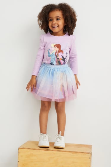 Children - Frozen - set - long sleeve top, waistcoat and skirt - light violet