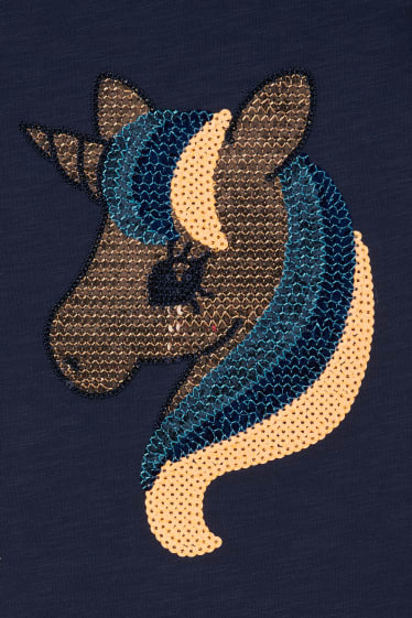 Nena - Samarreta de màniga curta - efecte brillant - blau fosc