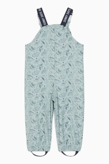 Babies - Baby waterproof dungarees - patterned - light green