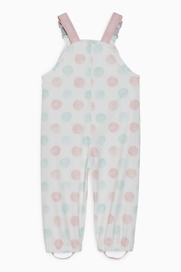 Bébés filles - Pantalon de pluie pour bébé - à pois - blanc