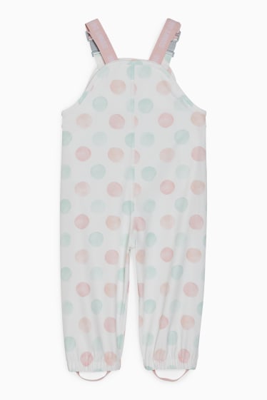 Bébés - Pantalon de pluie pour bébé - à pois - blanc