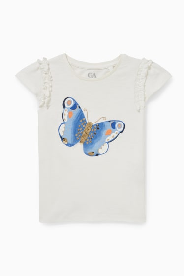 Bambine - Set - maglia a maniche corte e scrunchie - 2 pezzi - bianco crema