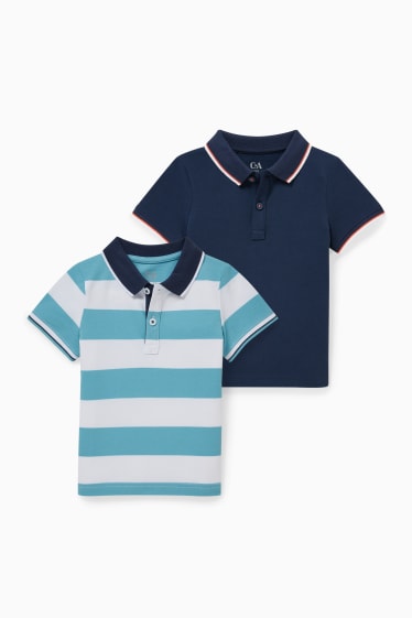 Enfants - Lot de 2 - polos - bleu foncé