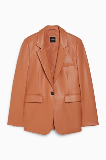 Femei - CLOCKHOUSE - blazer - imitație de piele - portocaliu