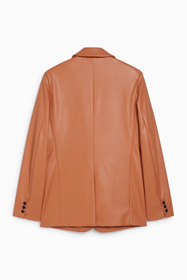 Dames - CLOCKHOUSE - blazer - imitatieleer - oranje