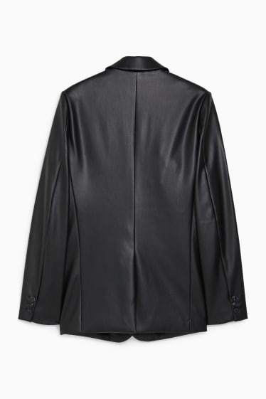 Dames - CLOCKHOUSE - blazer - imitatieleer - zwart