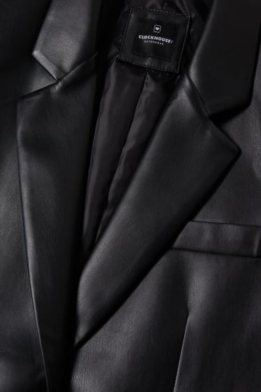 Femei - CLOCKHOUSE - blazer - imitație de piele - negru