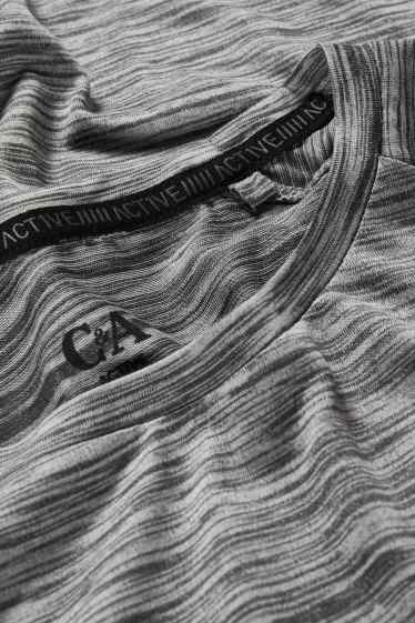 Pánské - Funkční tričko  - šedá-žíhaná