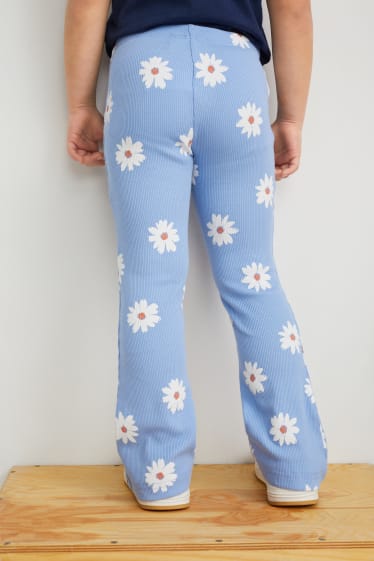 Children - Leggings - floral - blue