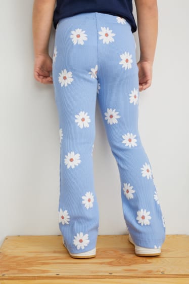 Kinder - Leggings - geblümt - blau