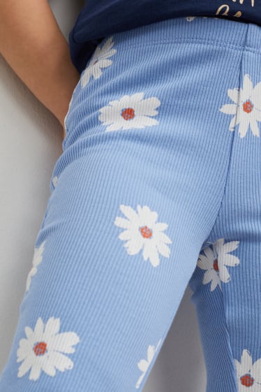 Kinder - Leggings - geblümt - blau