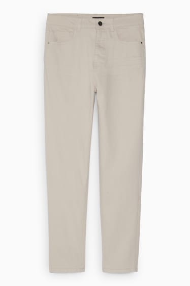 Women - Trousers - high waist - regular fit - creme