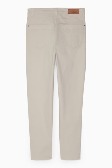 Women - Trousers - high waist - regular fit - creme