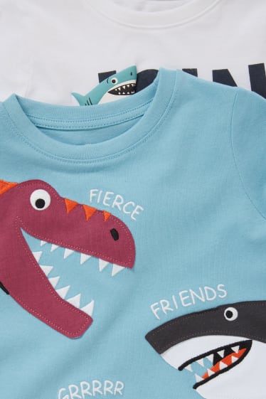 Kinderen: jongens - Set van 2 - T-shirt - lichtblauw