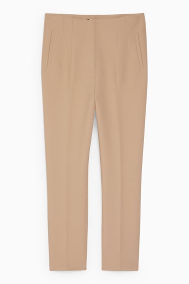 Donna - Pantaloni di stoffa - vita alta - cigarette fit - beige